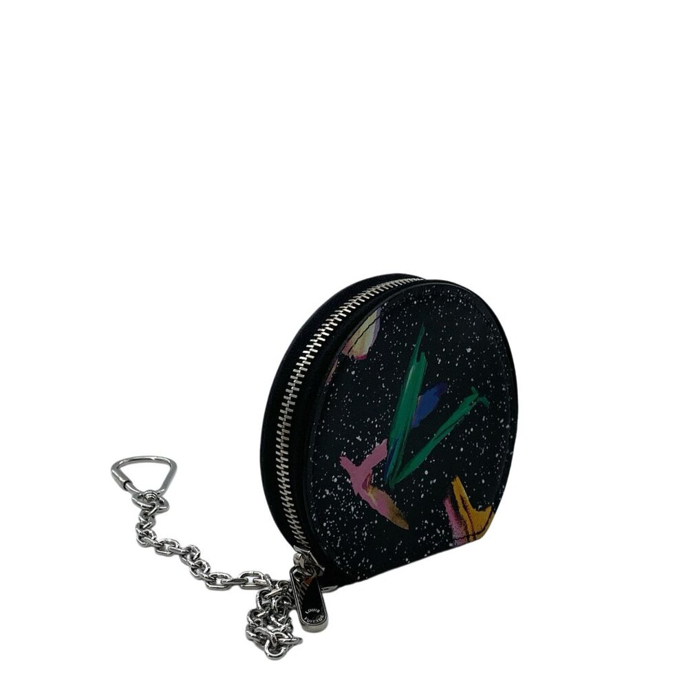 Louis Vuitton Black Starry Sky Logo Graffiti Print Key Chain Coin Purse 11*2*10c - Picture 3 of 9